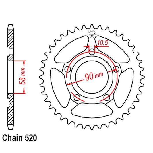 Corona Gilera XR/2 125 Z-44 520 Acero JT Sprockets