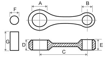 Bielle Minarelli horizontal longue 80 mm axe 10 mm Jasil