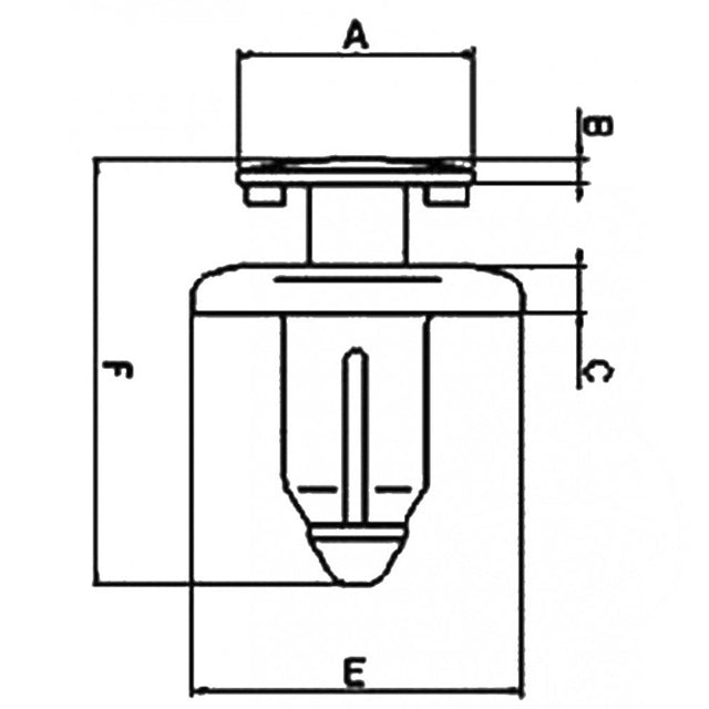 Remache plástico agujeros 6mm - 10x14x18,2 10 piezas Tourmax