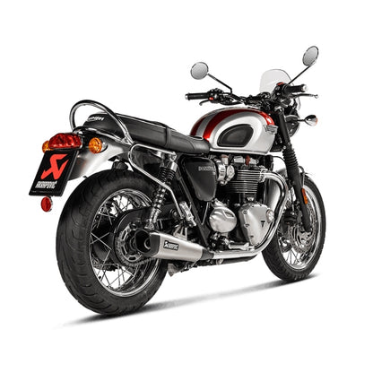 Échappement Akrapovic Slip-On Line Double Triumph Bonneville T100/T120 16-20 (CE) - titane