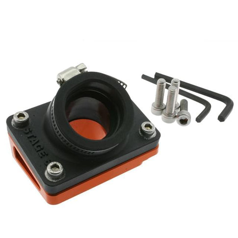 Kit de admisión Piaggio largo / Peugeot horizontal d=28mm Stage6 R/T - naranja S6-3314015/OR