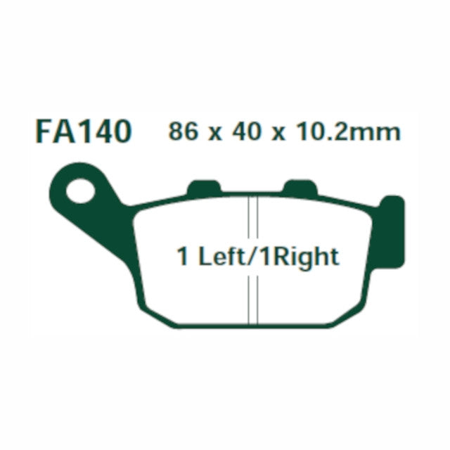 Pastillas de freno traseras Honda FES Pantheon 125-150 / Foresight 250 EBC - Orgánicas SFA140