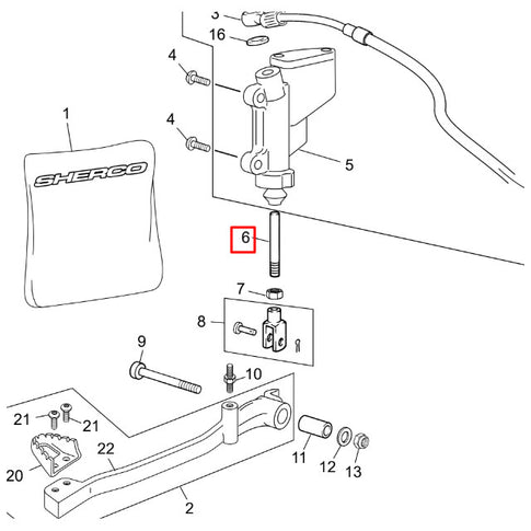 Rear brake rod Sherco 50