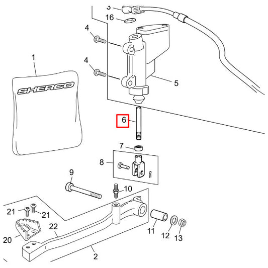 Rear brake rod Sherco 50