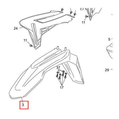 Guarda-lamas dianteiro Sherco SM-R / SE-R 50 >2012 - azul