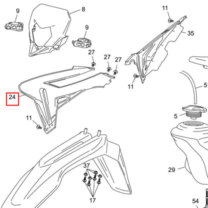 Original right front side cover Sherco 50 >2012 - blue