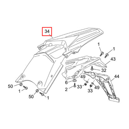 Guarda-lamas traseiro Sherco SM-R / SE-R 50 >2012 - preto