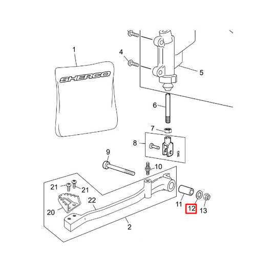Brake pedal washer Sherco 50