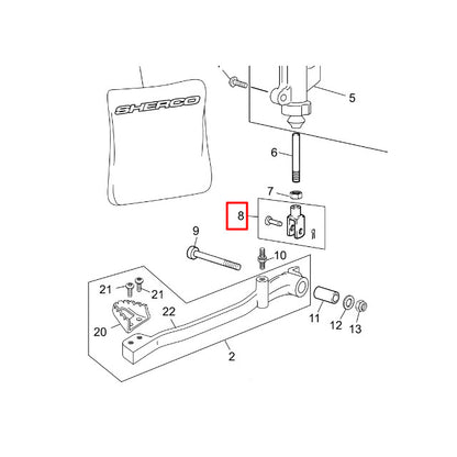 Rear brake rod support Sherco 50