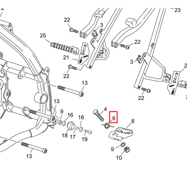Left footpeg spring Sherco 50