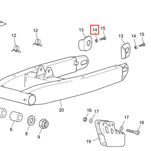 Chain tensioner nut Sherco SM-R / SM-RS 50
