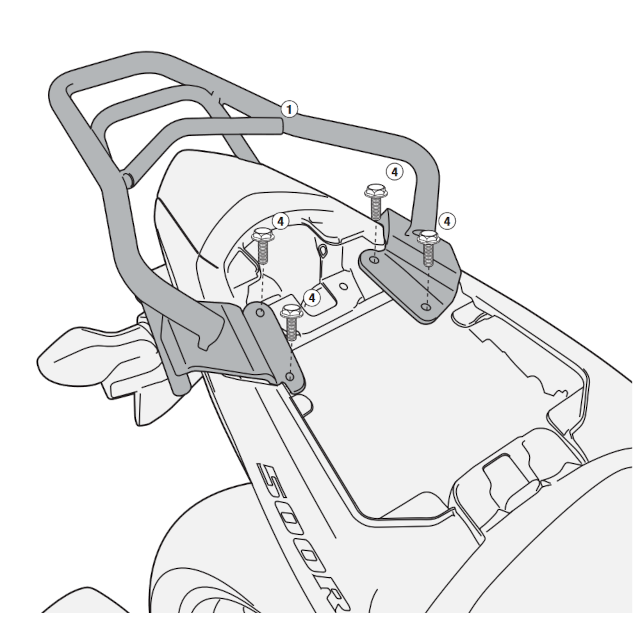 Soporte baúl Monolock Honda CBR R-F 500 2013 Givi