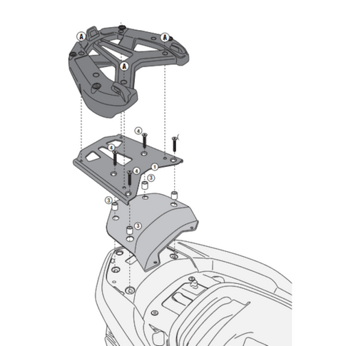 Soporte baúl con parrilla Monolock Honda Forza ABS 300 2013 Givi