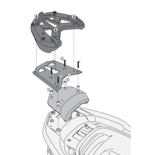 Soporte baúl con parrilla Monolock Honda Forza ABS 300 2013 Givi