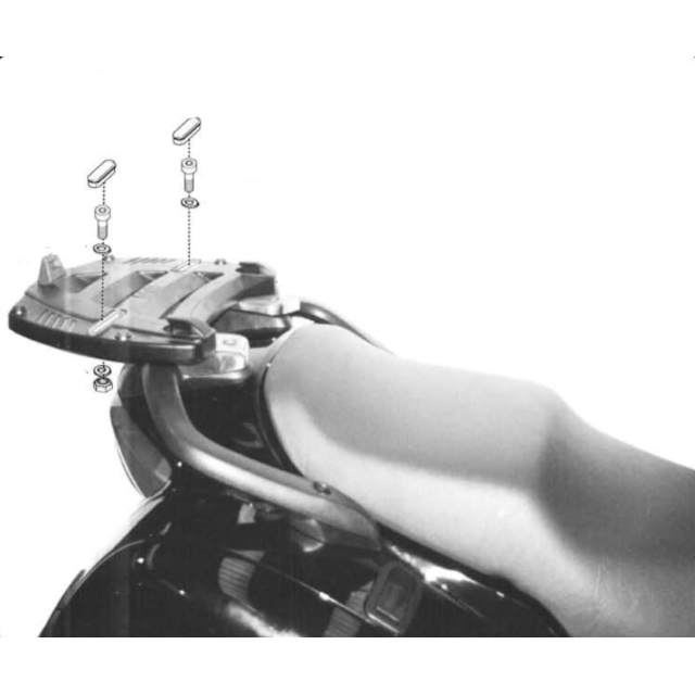 Soporte baúl con parrilla Monolock Honda NTV Deauville 650 98-05 Givi SR15M