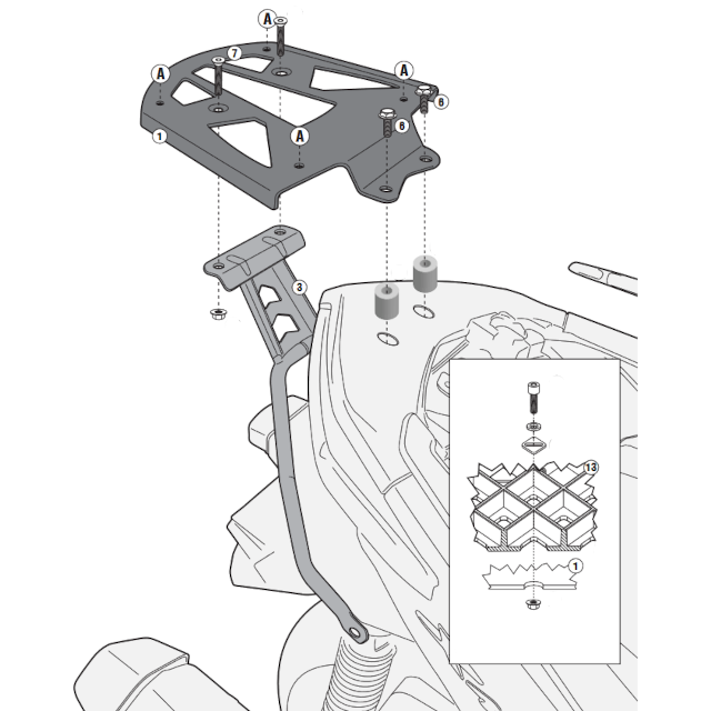 Monolock Top Case Support Yamaha X-Max 125/250 14 Givi