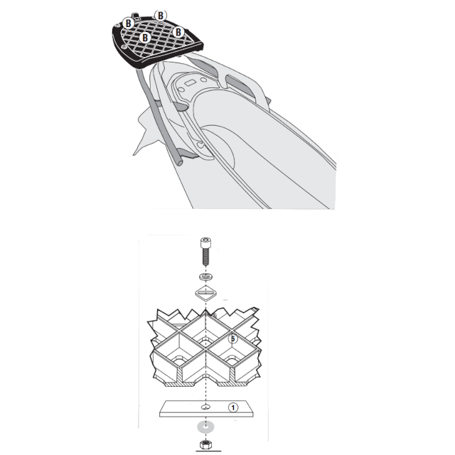 Soporte baúl Monolock Yamaha Majesty S 125 2014 Givi
