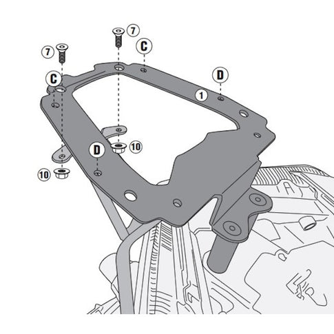 Soporte baúl Yamaha X Max 400 2018-20 Givi
