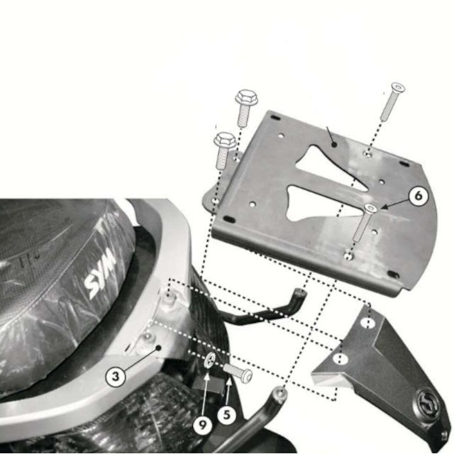 Soporte baúl Monolock Sym Citycom 300 08-11 Givi