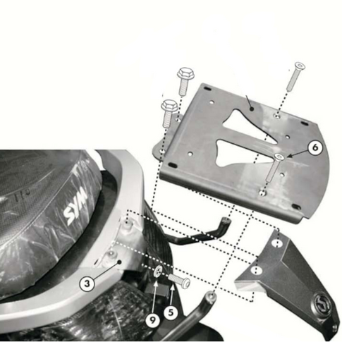 Soporte baúl Monolock Sym Citycom 300 08-11 Givi