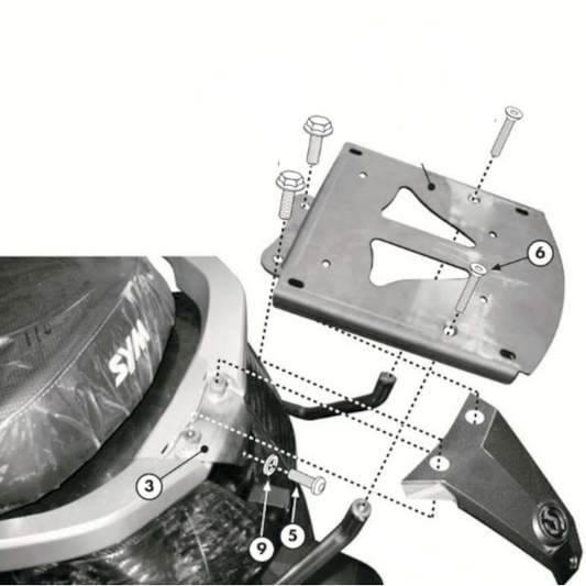 Soporte baúl Monolock Sym Citycom 300 08-11 Givi