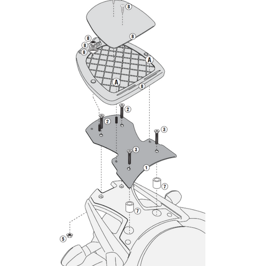 Soporte baúl Monolock Suzuki DL V-Strom L2 650 11-13 Givi