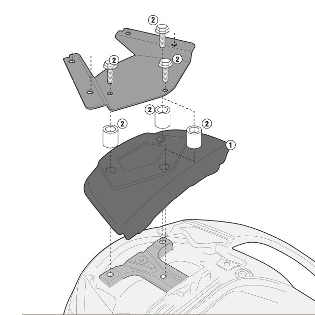 Top case support with Monolock rack Suzuki Burgman 650 2013 Givi