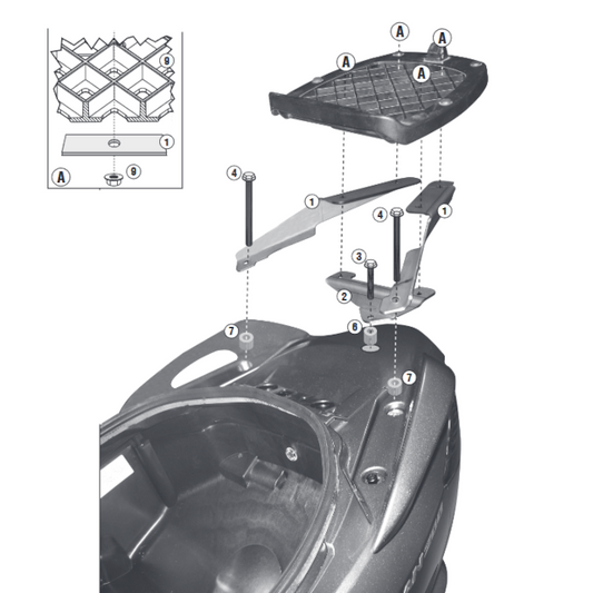 Soporte baúl Monolock Suzuki Burgman 125 / 200 06-21 Givi