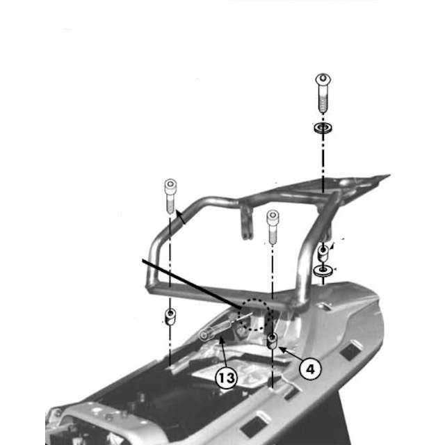 Soporte baúl con parrilla Monokey Yamaha FJR 1300 01-05 Givi