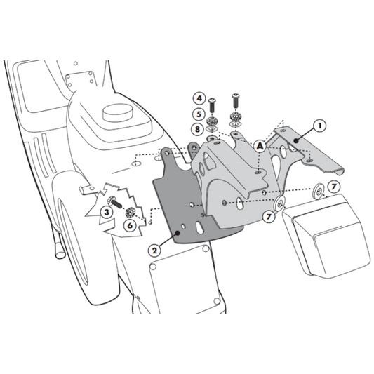 Soporte baúl Monolock Piaggio Vespa PX 125/150 11-12 Givi