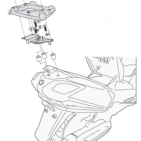 Soporte baúl con parrilla Monokey Sym MaxSym 400 2011 Givi