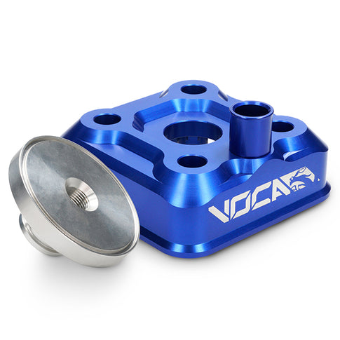 Culata modular VOCA Race Head RAW, culatín virgen, Yamaha DT LC/D - azul VCR-RD11DT.00/BL