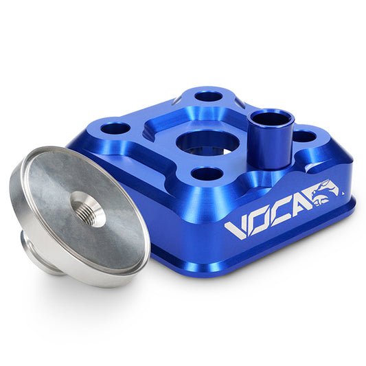 Culata modular VOCA Race Head RAW, culatín virgen, Yamaha DT LC/D - azul VCR-RD11DT.00/BL