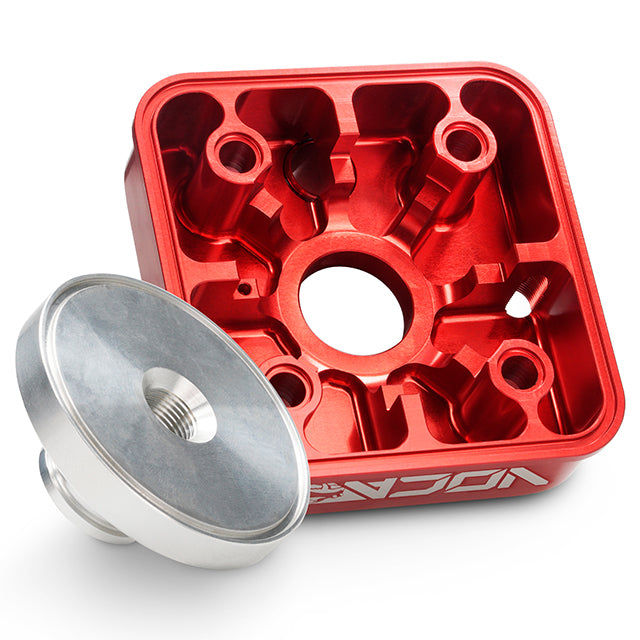 Culata modular VOCA Race Head RAW, culatín virgen, Yamaha DT LC/D - rojo