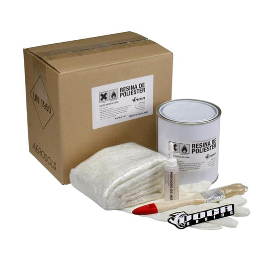 Kit fibra de vidrio VOCA Style, incluye fibra, resina, activador, pincel y guantes VCR-SD20000.01
