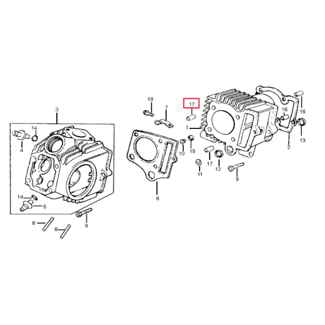 Casquillo centrador culata Pitbike motor semi-auto 88 ZF