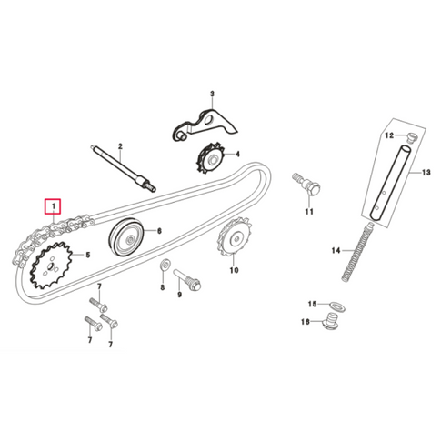 Cadena distribución Pitbike motor semi-auto 88 ZF