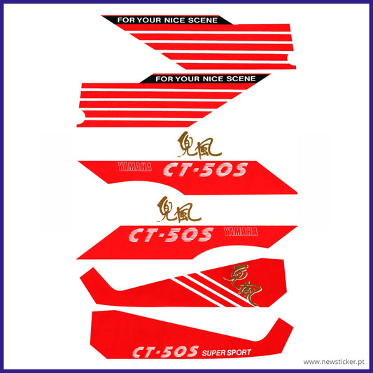 Kit de autocolantes Yamaha CT-50 - vermelho