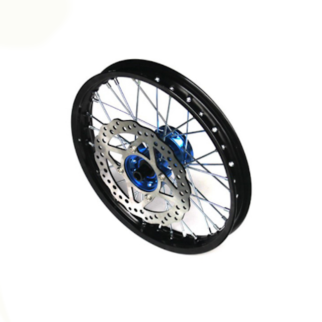 Llanta delantera aluminio completa 1.4x14" buje CNC Pitbike YCF