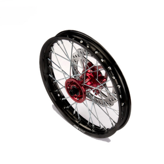 Llanta delantera aluminio completa 1.4x14" buje CNC Pitbike YCF