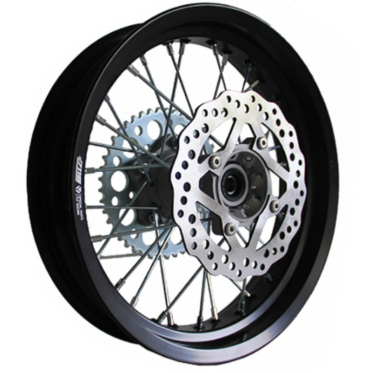 Llanta trasera aluminio 3.00x14" buje CNC con disco/corona Pitbike YCF Flat Track 150/190 YC110-1101-60