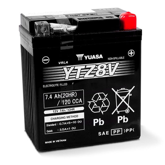 Yuasa YTZ8V Battery pre-charged