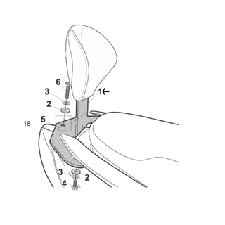 Backrest mounting Zontes E 350 Shad