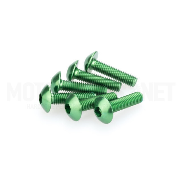 Blister 6 Tornillos abombado aluminio anodizado M5X20mm Puig