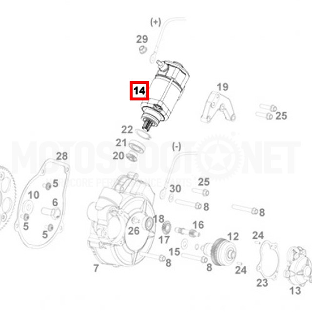 0/005.480.9100 Motor de arranque Rieju MR 200 / 250 / 300cc Gas Gas EC 250 / 300cc 