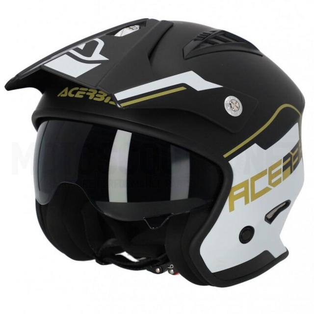 Casco Trial Acerbis Jet Aria Blanco Negro Oro 