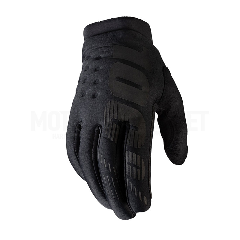 Guantes Motocross Invierno Infantiles 100% Brisker Negro/Negro