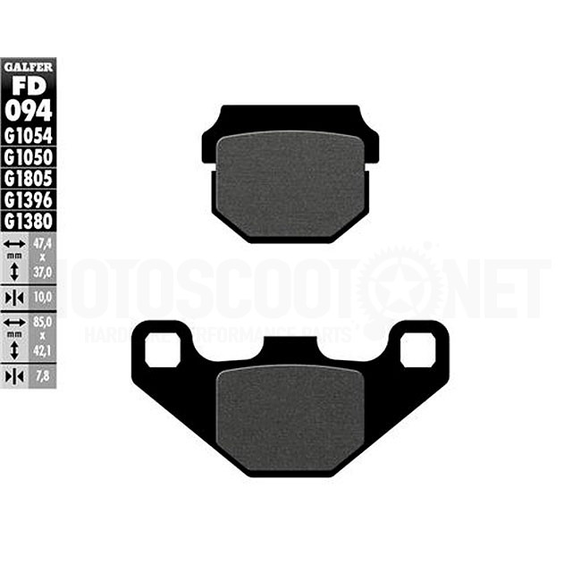 Pastillas de freno Kawasaki KX 80/100 Galfer