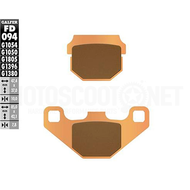 Pastillas de freno delanteras Kawasaki KX 80/100 Galfer - sinterizadas