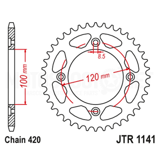 Corona Beta RR Z-50 420 Acero JT Sprockets ref: JTR1141.50